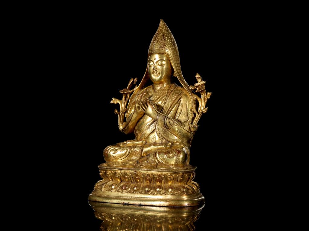 靓宝格- 18世纪铜鎏金宗喀巴大师坐像