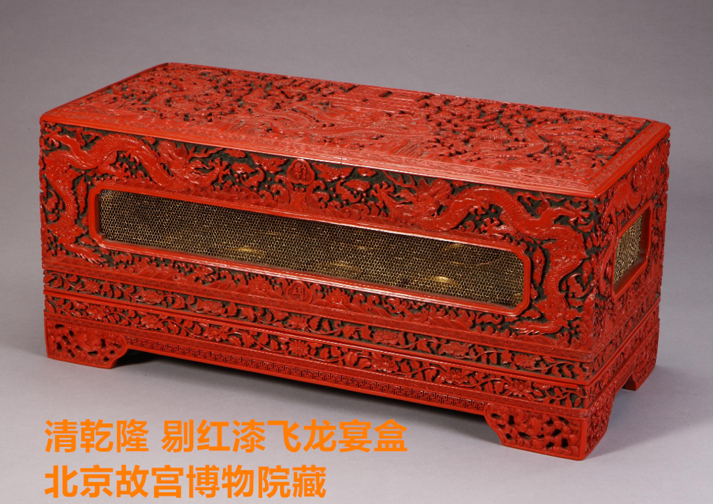 中國清時代細工滿彫唐人黄花梨木長方盒-