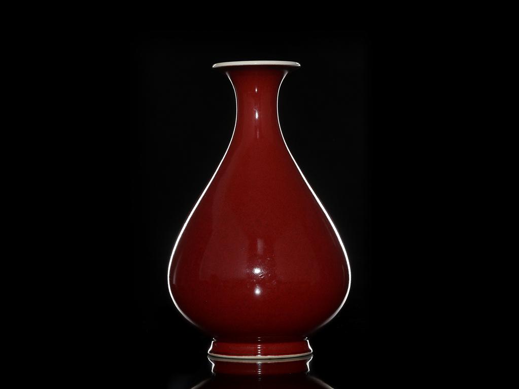 乾隆祭红釉玉壶春瓶（官窑，《大清乾隆年制》款） - 靓宝格